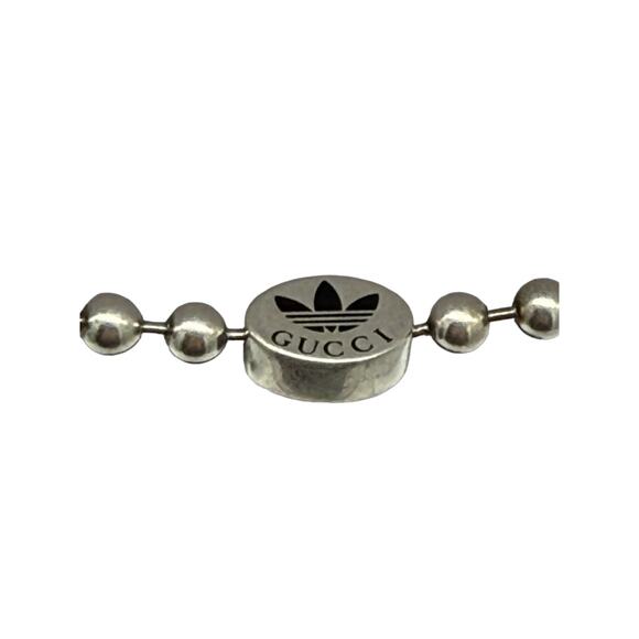 Gucci x adidas Enamel Boule Pendant Necklace*925 Sterling Silver! Unisex! BLUE - Picture 5 of 5